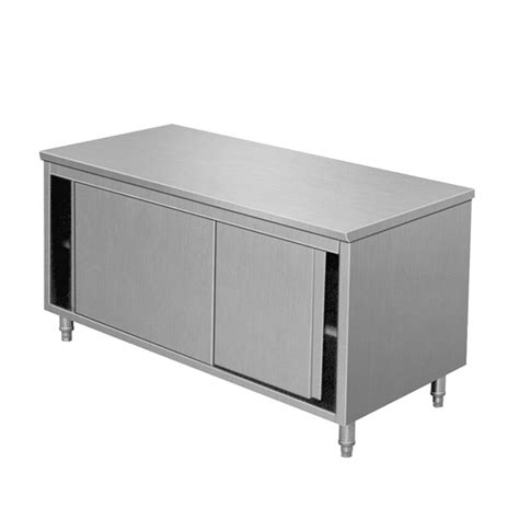 stainless steel commercial prep work table sliding door storage cabinet|stainless steel work tables.